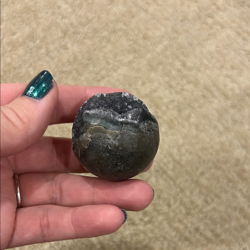 Black Amethyst Natural Geode sphere - Picture 6 of 7